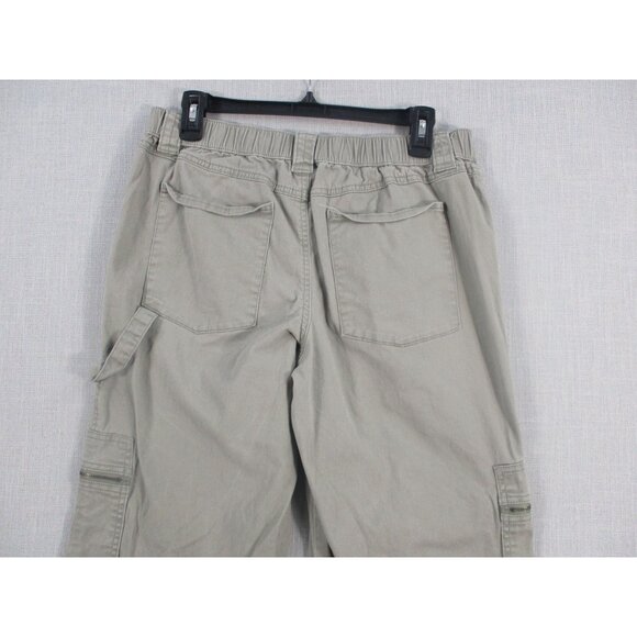 Cargo Pants With Multiple Pockets & Zipper Detail Khaki Color Relaxed Fit 100% C - Picture 12 of 13
